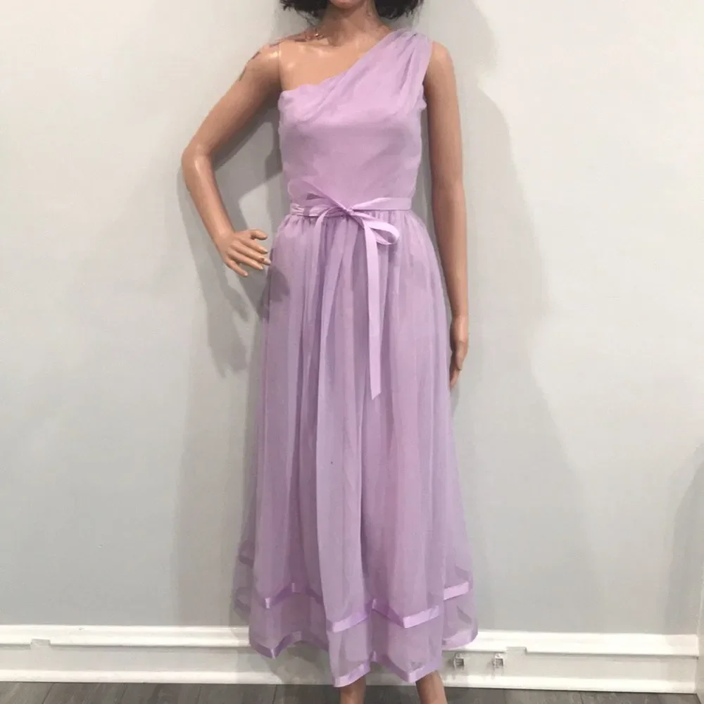 Vintage 70s Lavender Sheer Dress and Jacket